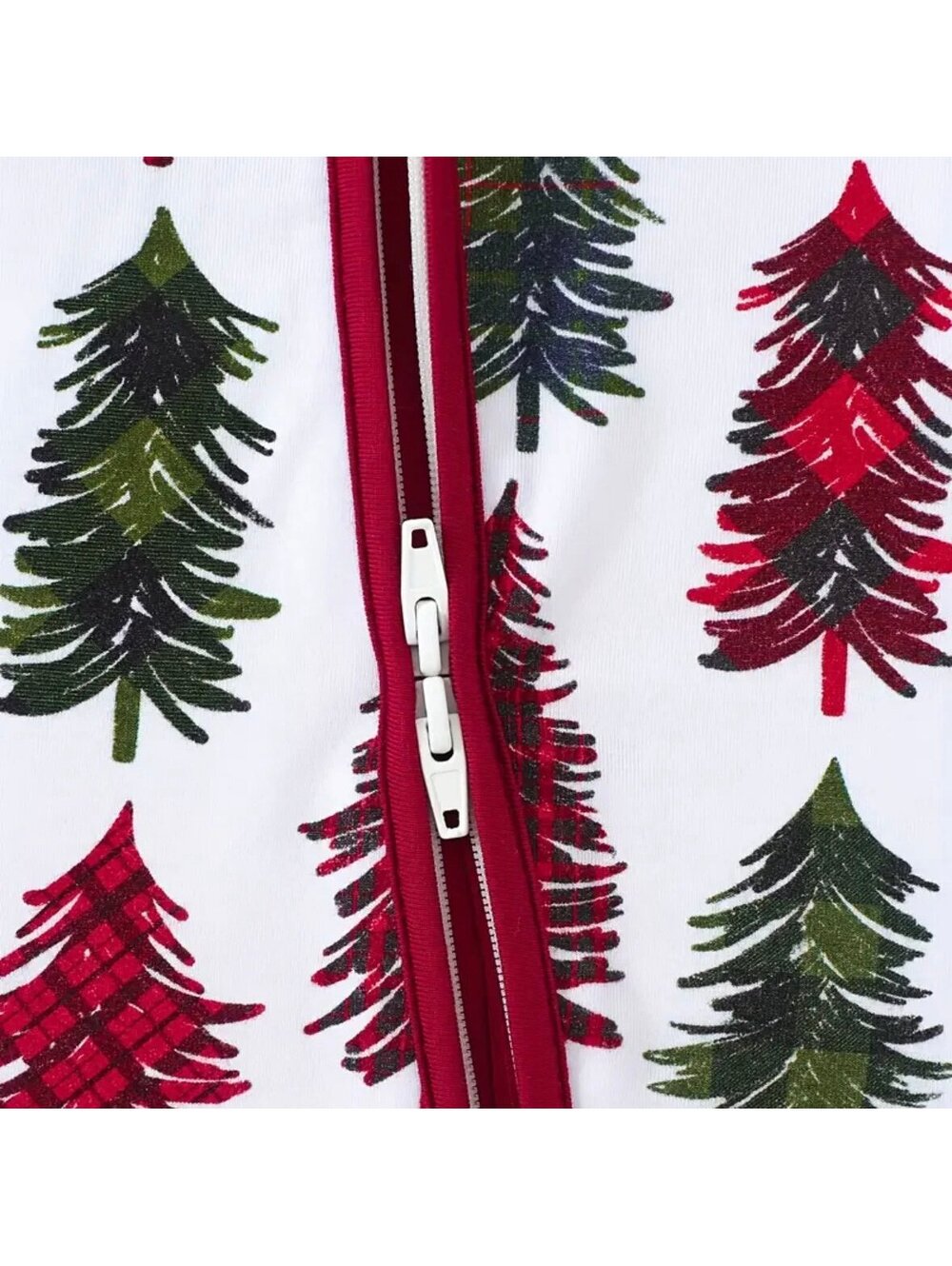 NWT Plaid Christmas Trees Convertible Bamboo Two-Way Zippy Sz 6-9 Months